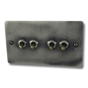 Flat Slate Effect Toggle Switch (4 Gang)